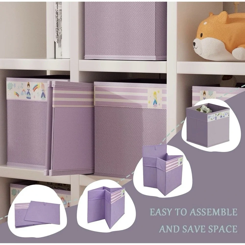 homyfort 11x11 Inch Storage Cube Bins, Fabric Cube Storage Organizer  (Purple